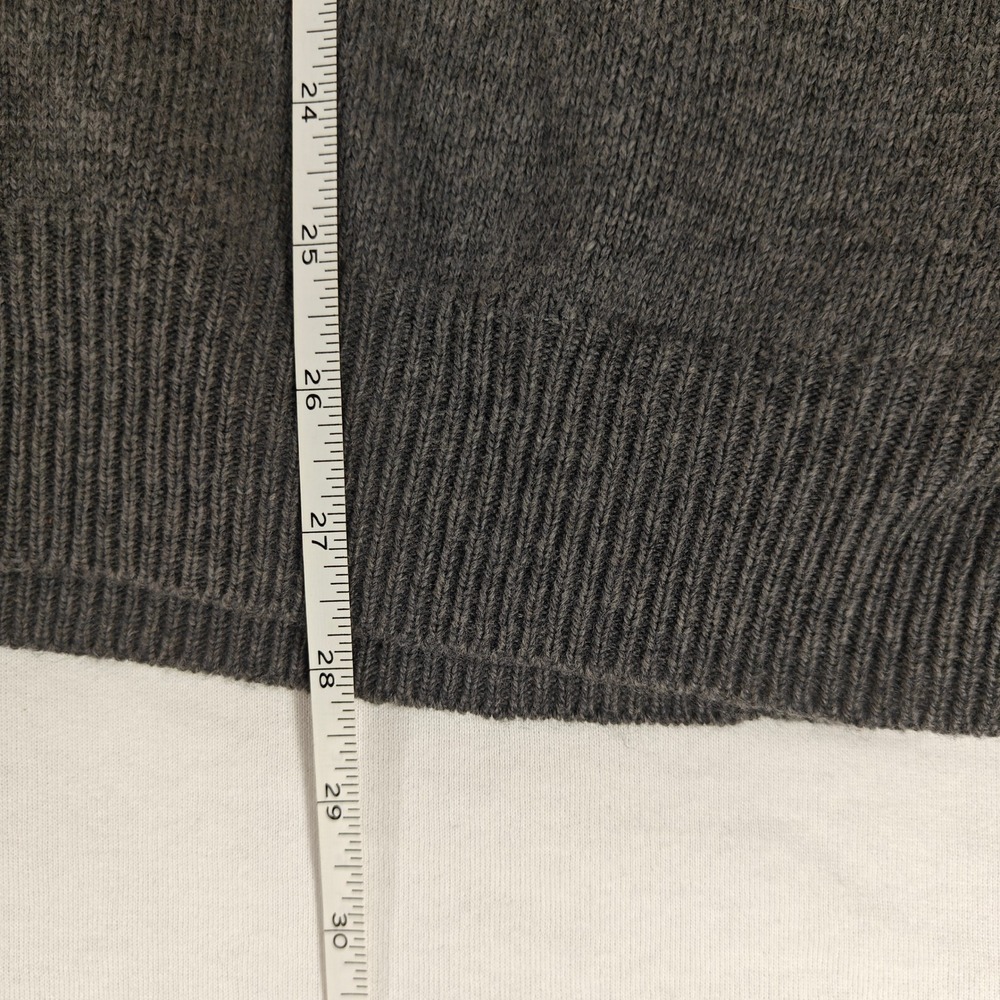 J.Crew Mens XL Charcoal Gray 100% Merino Wool V-Neck Pullover Sweater - Picture 5 of 5
